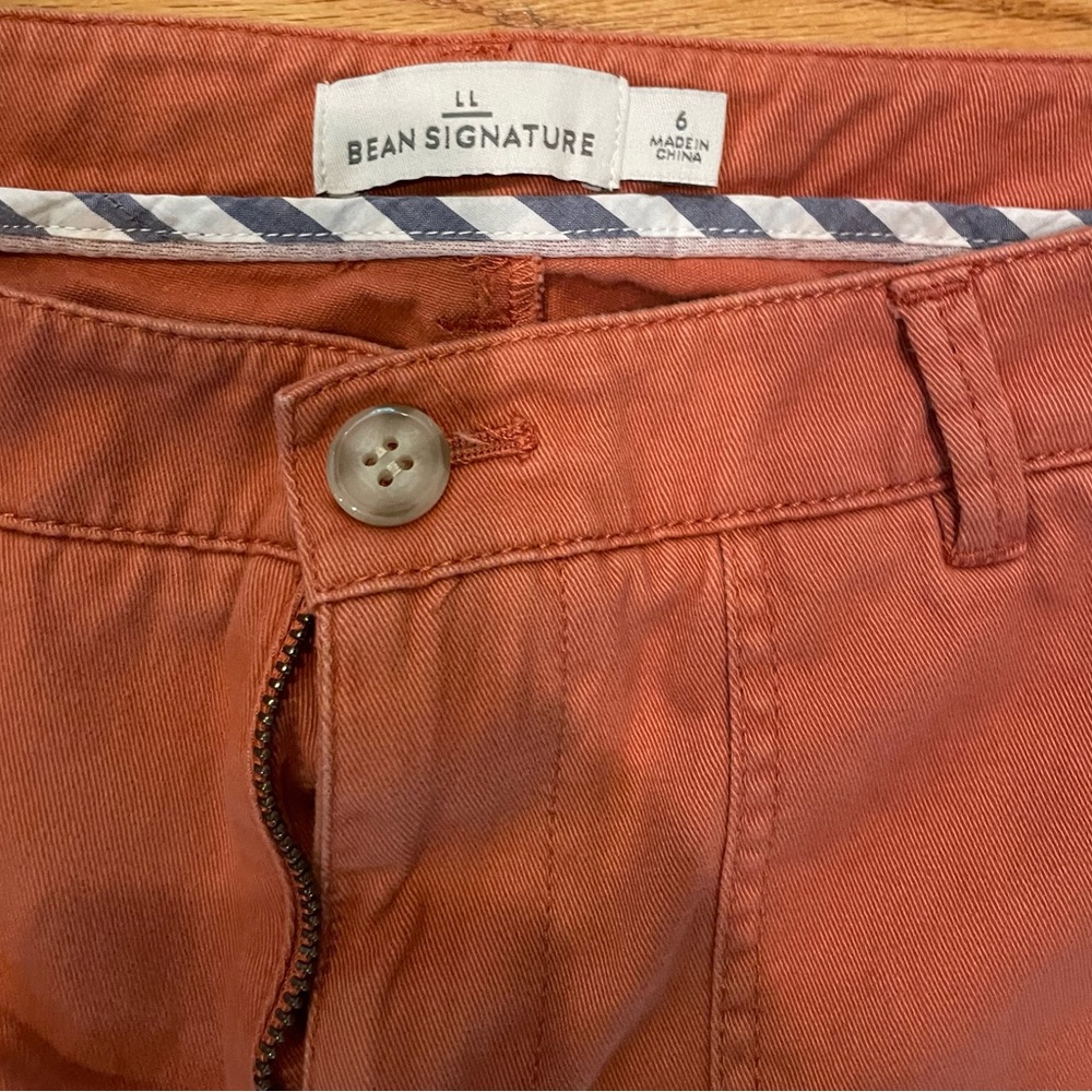 LL Bean Signature Size 6‎ Crop Pants Rust/Orange